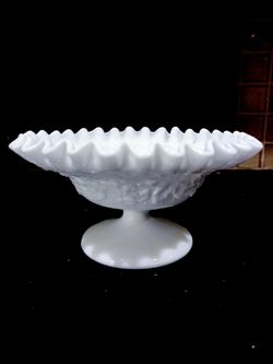 Vintage Milk Glass Footed Bowl