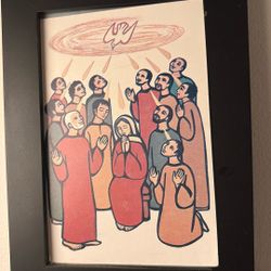 1969 Print art. Framed In Black Pine Wood.  