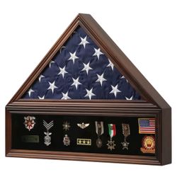 Veteran Burial Flag Display Case American Flag Solid Wood