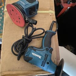 Makita Tools Used Trabajando  Dos Lijadoras