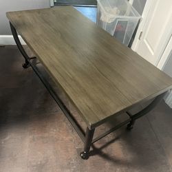 Wood Coffee Table with 1 End Table  