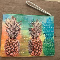Pineapple Hawaiian Island Extra Large Pouch Wristlet