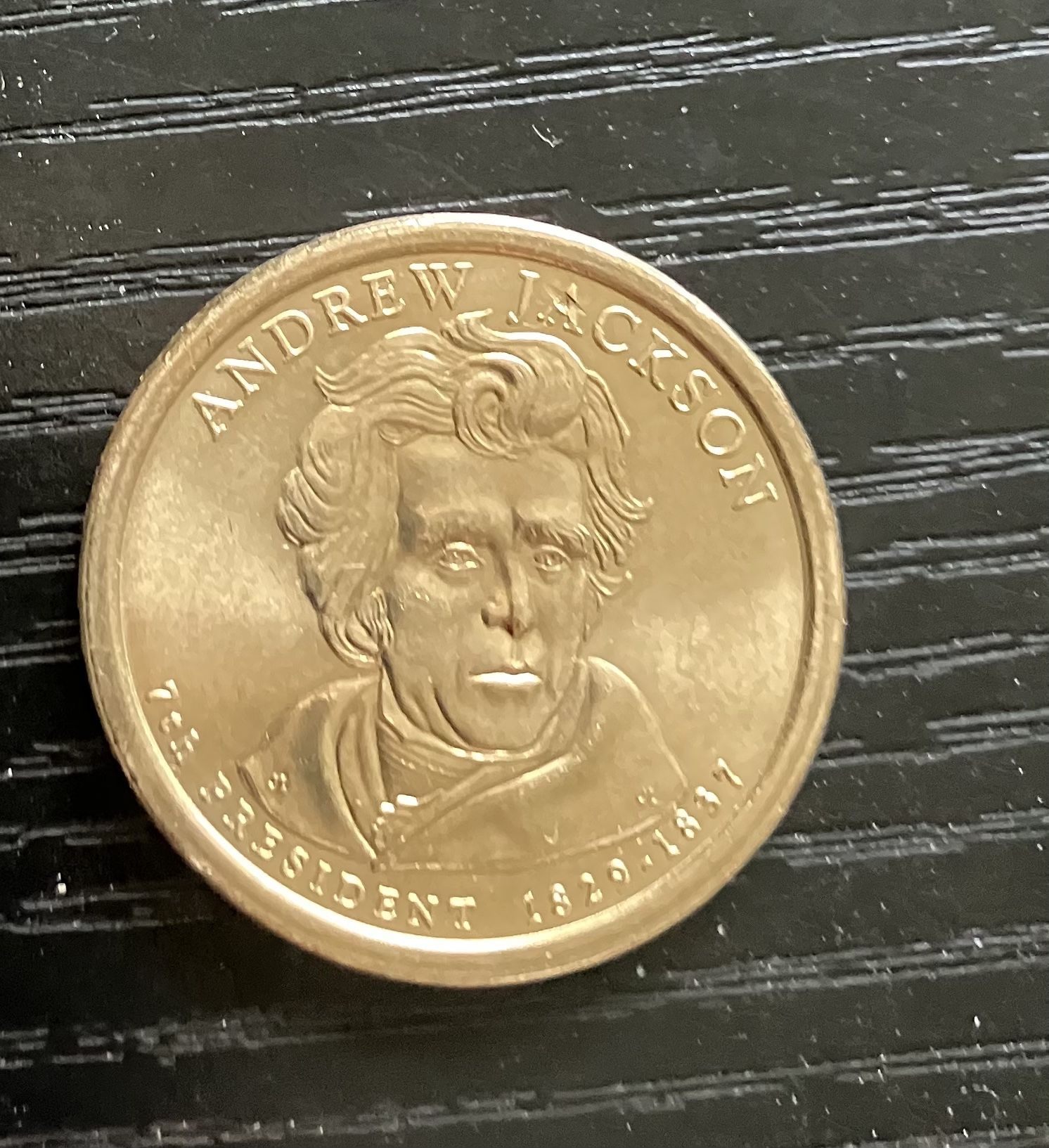 Andrew Jackson $1 Gold Tone Presidential coin 2008 P