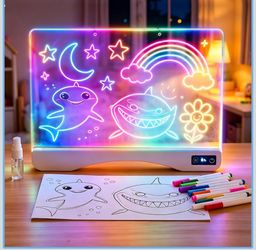 Led Drawing Board for Kids Rechargeable White