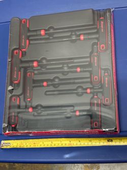 Snap-on Tools 8 pc SAE T-Shaped/L-Shaped Combination Hex Wrench Set (3/32-1/4") (Red)