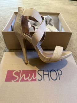 Brand new ShuShop Nude Color Strappy Heels (sz 6)