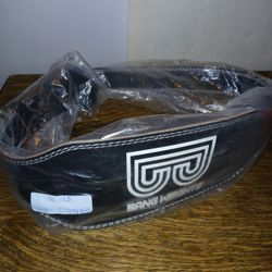 NEW-MENS HEAVYDUTY CUSHIONED LEATHER WEIGHTLIFTING, WORKOUT BELT.LARGE