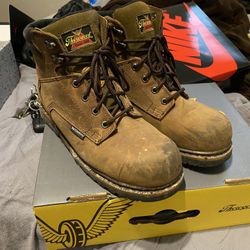 Thorogood Work Boots Brown Steel Toe Water Proof
