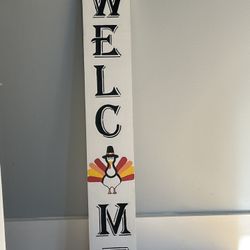 Thanksgiving Welcome Sign W/Turkey