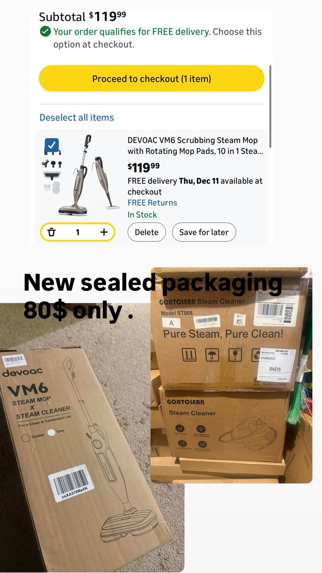 Scrubbing Steam Mop with Rotating Mop Pads, 10 in 1 Steam Mop, Lightweight Spin Mop & 3 Steam Modes for Hard Floor Laminate Marble Floors New sealed