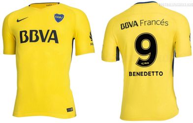 Nike Boca Juniors 2017/18 Away Uniform Alternate Yellow Youth/Kids