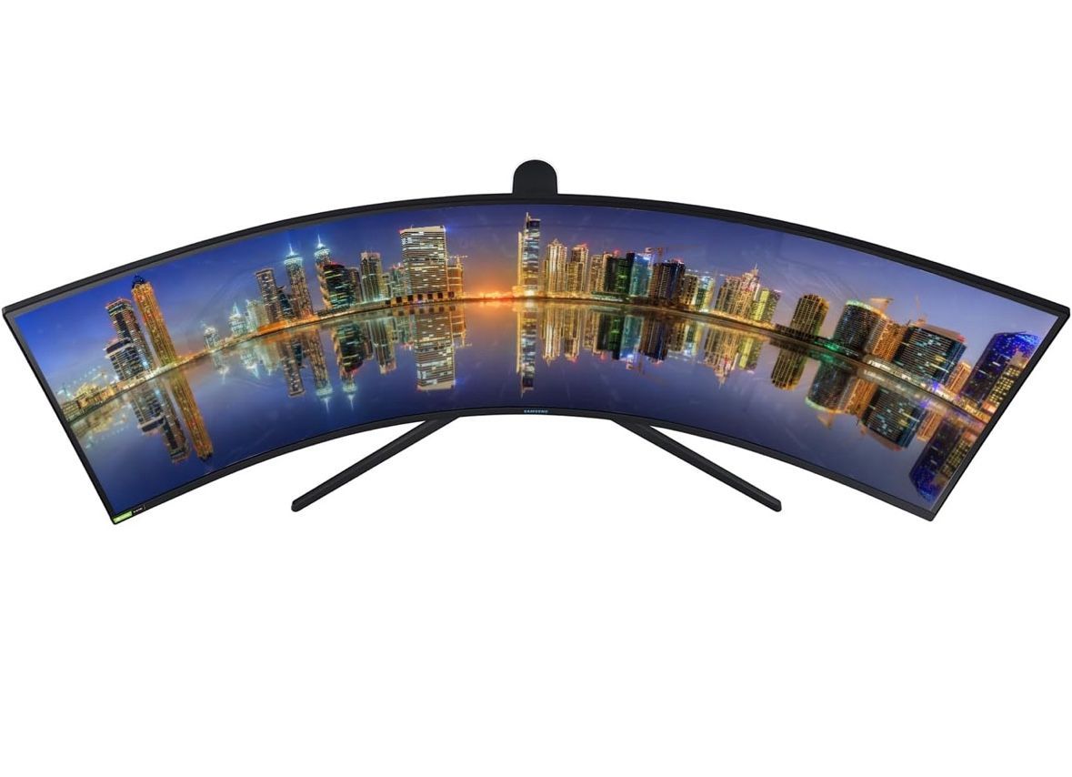 Samsung Odyssey G9 49-inch Curved 1440P Dual QHD 240Hz 1ms QLED Gaming Monitor with DisplayPort, HDMI, USB Hub - Desk Mount Monitor Stand