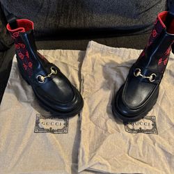 Gucci Monogram Leather Chelsea Boot Size 6 Eur 7us