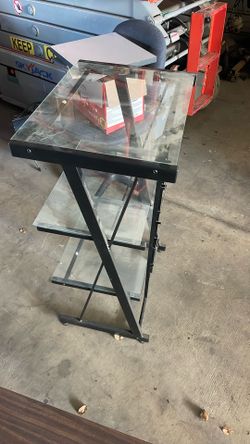 Computer Or Tv Stand 22 Inches Wide 17 Inches Deep 40 Inches Tall Three Glass Shelves