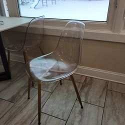 set of 3 acrylic kitchen/dining chairs