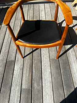 Two mid-century wood chairs