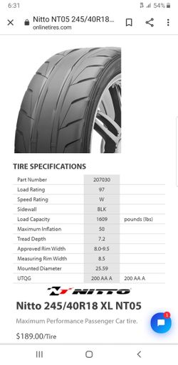 NITTO NT05 TIRES SET OF 4 