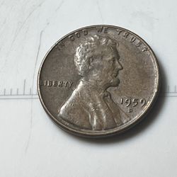 1959 D Penny Error Horse Inside Of D