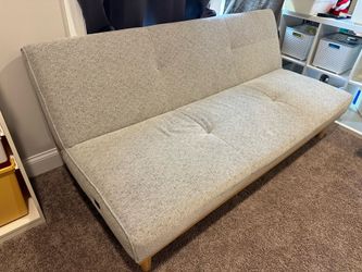 Room Essentials Gray Futon & Sofa Bed — Convertible with Built-In USB Port