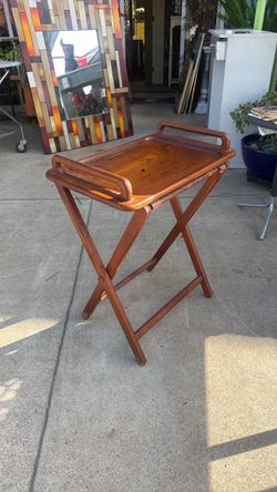 Mid century tv tray teak wood