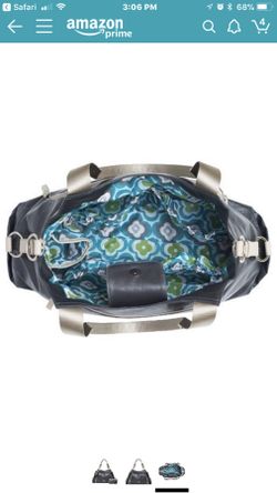 JJ Cole Collections Technique Diaper Bag, Gray & white & turquoise