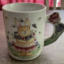 Vintage WCL Flower Garden Bunny Rabbit Cup 