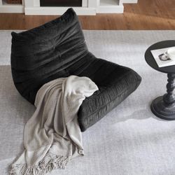 HABUTWAY Bean Bag Chair, Giant Bean Bag Chair Luxury Velvet Black