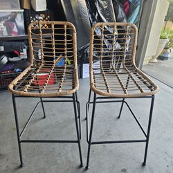 BOHO STYLE WICKER BARSTOOL SETS