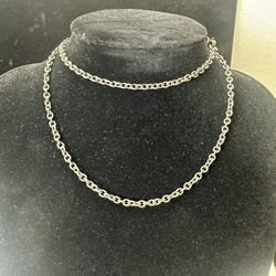 925 Sterling Silver Cable Chain Necklace Made In India 12.15g