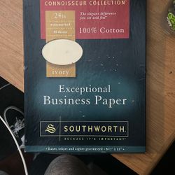 100% Cotton Ivory Business Paper. 80 Sheets. 