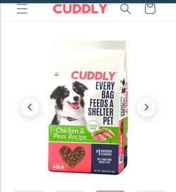 Two  Cuddly 40lb bag chicken kibble