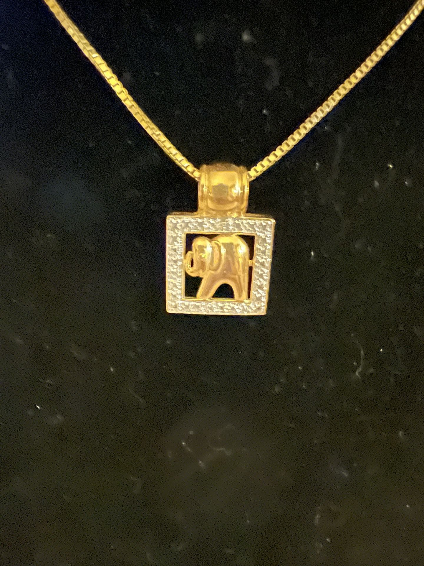 Golden Elephant And Pave Diamonds Chain Not Included