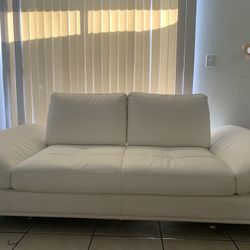 Like New White Leather Couch