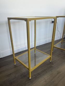 Side Coffee Table/End Tables With Tempered Glass In Mint Condition!
