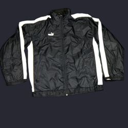 VINTAGE PUMA Navy Jacket with White Stripes