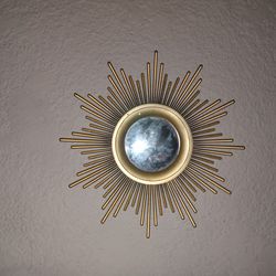 Small Gold Spoke Round Mirrors