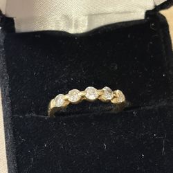14 K Yellow Gold, Diamond Band Size 7