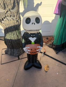 24" Nightmare Before Christmas Jack Skellington Pumpkin Blow Mold Light Up Gemmy