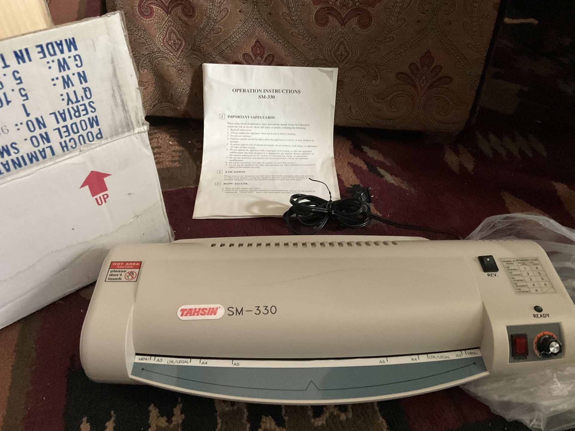 Tamerica Tashin SM330 13” Pouch Laminator
