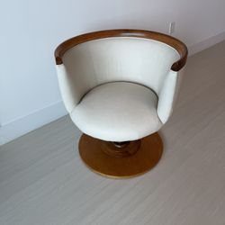 Set Of Two Art Deco Vintage Swivel Chairs Faux Leather Excellent Cond