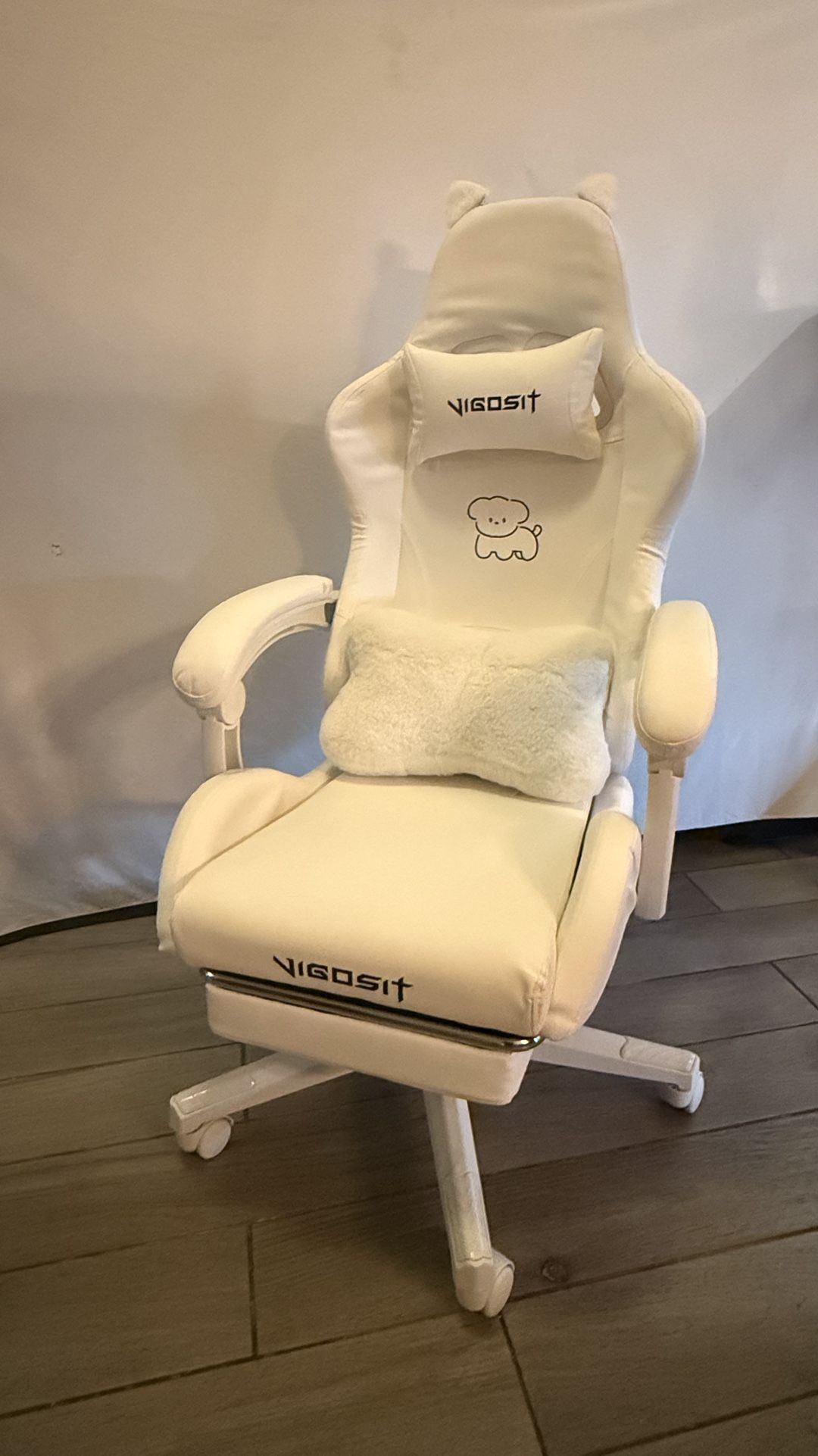 PU Leather Gaming Chair Office Desk Computer Chairs, White