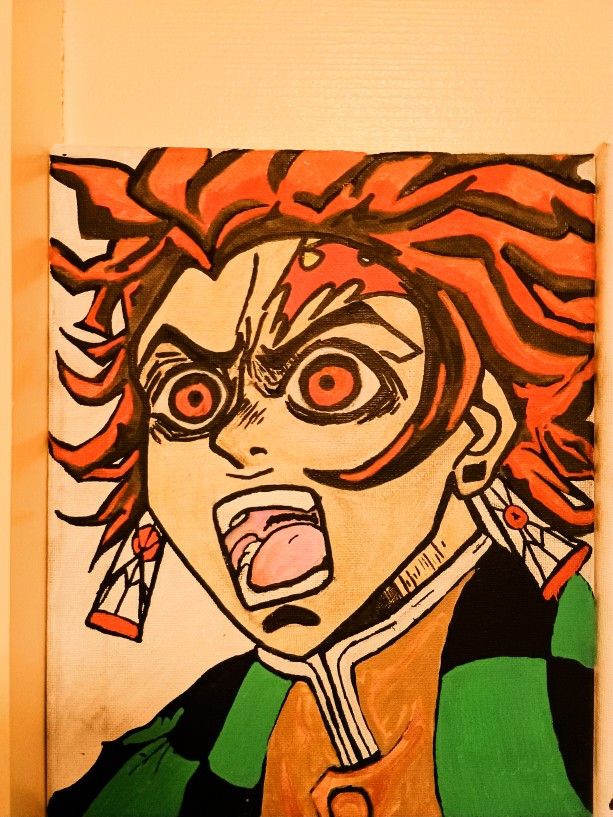 Tanjiro (Demon Slayer) Handmade Acrylic Painting