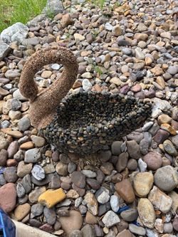 Stone Mosaic Swan Garden Ornament