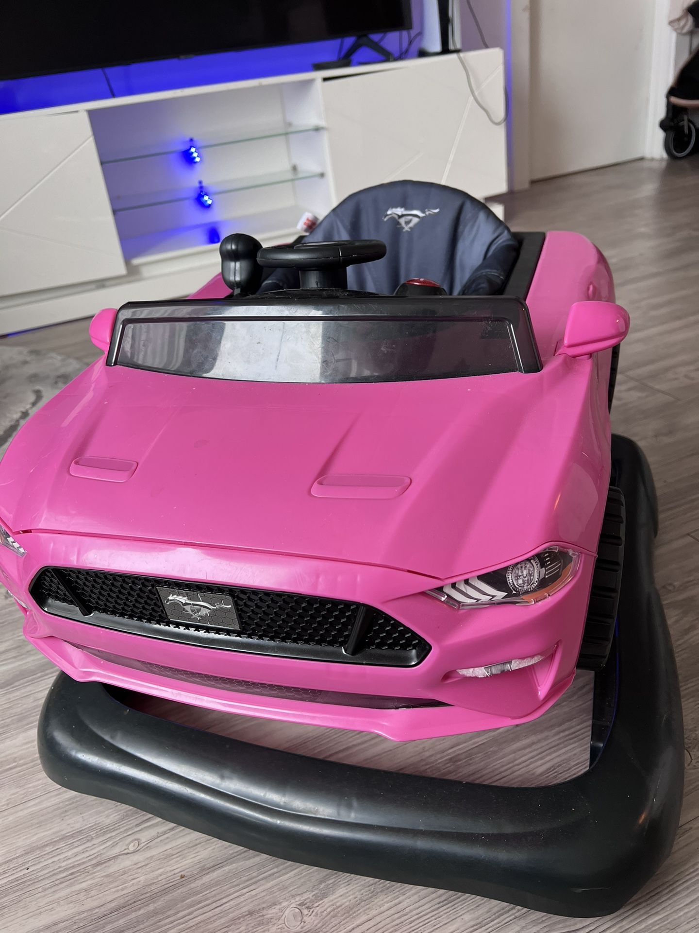 Bright Starts Ford Mustang 4-in-1 Pink Baby Activity Center & Push Walker with Removable Interactive Steering Wheel -Toy