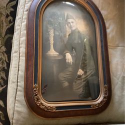 Antique bubble glass frame