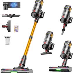 Cordless Vacuum Cleaner,55KPa 650W 65Mins Vacuum Cleaners for Home,Stick Vacuum with LED Display