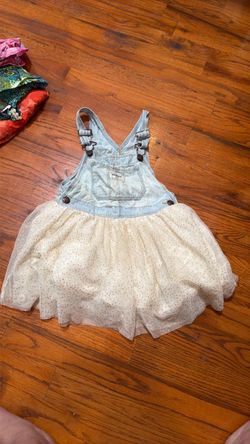 5T OshKosh Girls Denim Tutu Overall Dress