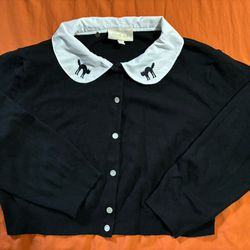 Black Cat Spooky ModCloth Cropped Cardigan