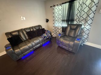 Reclinable sofa set with single sofa