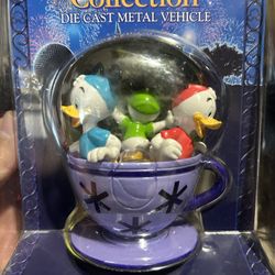 Disney’s Attraction Collection Diecast Metal Vehicle Fantasy Land  !!! VINTAGE DISNEY MAD TEACUP TEA PARTY RIDE !!HUEY,DEWEY,LOUIE 